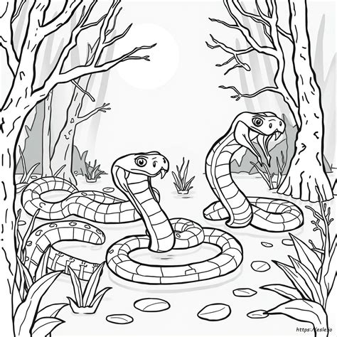 Printable Scary Snake Coloring Pages