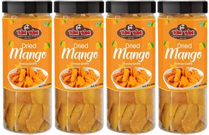 YUM YUM Dried Mango Sliced 600g Jar (Pack of 4-150g Jar Each) Mango ...