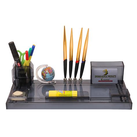 Rasper Stylish Acrylic Pen Stand For Office Study Table Desk Organizer ...
