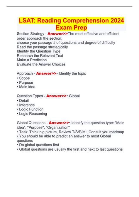 LSAT: Reading Comprehension 2024 Exam Prep - LSAT - Stuvia US