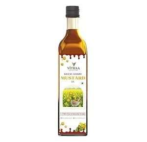 VITRAA Premium Kachi Ghani Black Mustard/Sharso Oil (1ltr) - Pure Cold ...