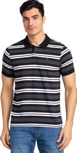 PARX Striped Men Polo Neck Grey T-Shirt - Buy PARX Striped Men Polo ...