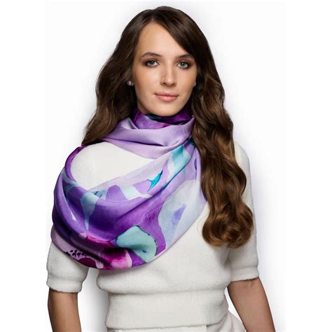 Royal Plum Floritale Long Scarf/Stole - Elegant Floral Motifs in Rich ...