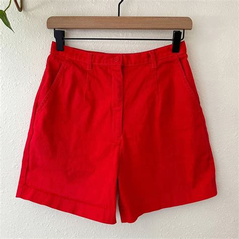 amazing vintage bright cherry red high rise shorts.... - Depop