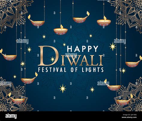 Happy Diwali festival of lights poster illustration Stock Vector Image ...
