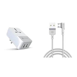 Portronics Adapto III Dual USB Adapter with 1 AC Power Socket (3.4A ...