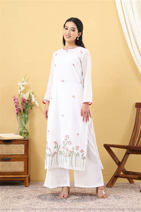 Saadgi White Multi Embroidered Kurta Set – Handikart Online Sales ...