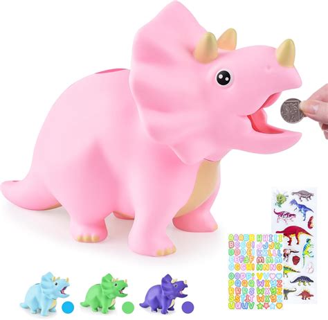 Amazon.com: PJDRLLC Dinosaur Toys for Kids - Dinosaur Piggy Bank for ...