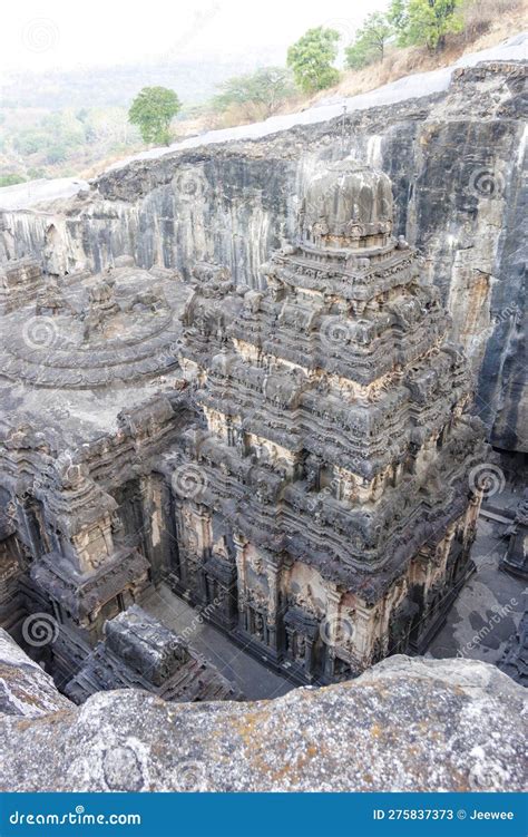 View at the Kailasa Temple, Ellora Caves, Maharashtra, India Stock ...