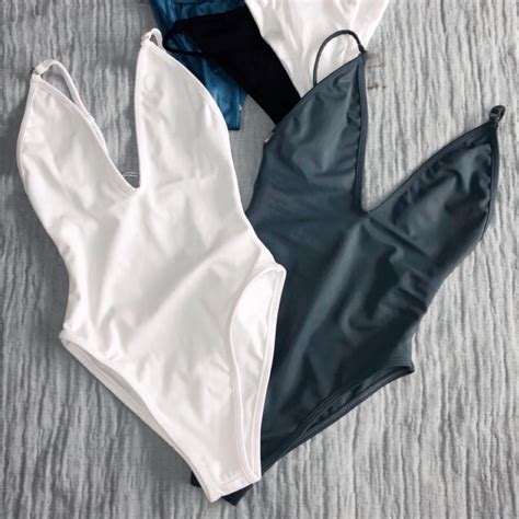 Women's White Swimsuit-one-piece | Depop