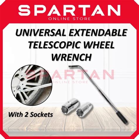 Universal Extendable Telescopic Wheel Wrench Lug Nut Wrench - 17,19,21,23mm For Car Van Brace ...