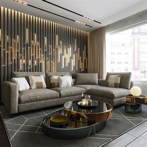 modern accent wall living room