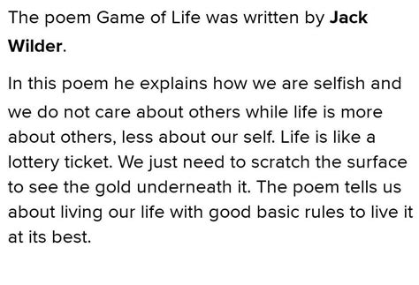 what were the rest involved in the game of life by Junaid Yahya ...