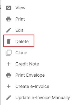 Finalbooks Delete Wood Invoice