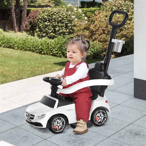 Aosom 3 in 1 Mercedes-Benz Licensed Kids Ride on Push Car, Infant Toy ...