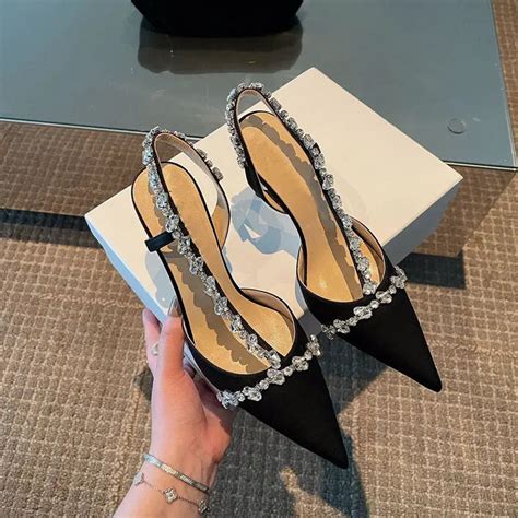 Pointed Heels - Embellished Diamond Heels - Women Heels – Fashionnsio