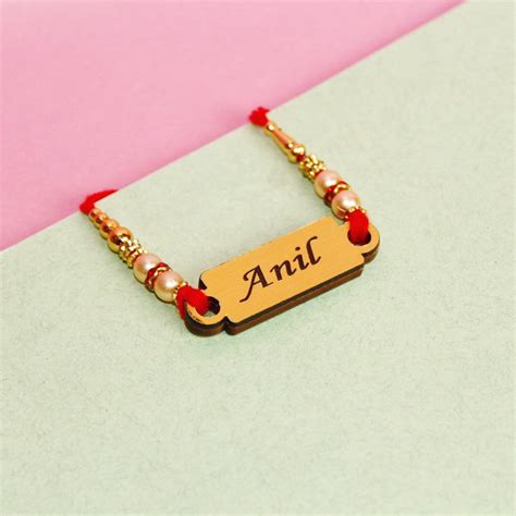 Personalized Name Rakhi with Beads – Bhetwale
