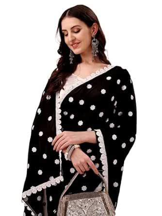 Buy HESVI Women’s Georgette Saree with Unstitched Blouse Piece and Hand ...