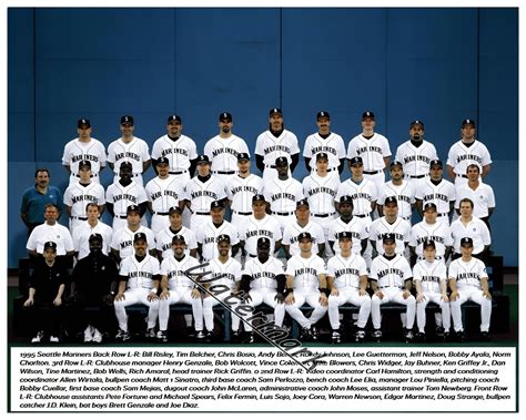 MLB 1995 Seattle Mariners Team Picture with Names Color 8 X 10 Photo ...