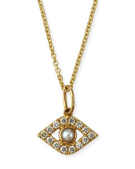 Sydney Evan 14k Diamond Evil Eye Coin Necklace | Neiman Marcus