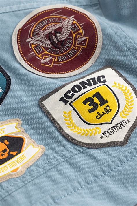 Buy Men's Appliqué Artistry Blue Overshirt Online | SNITCH