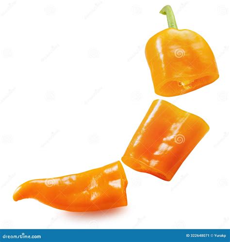 Yellow Hot Chili Pepper Slices Isolated on a White Background. Clipping ...