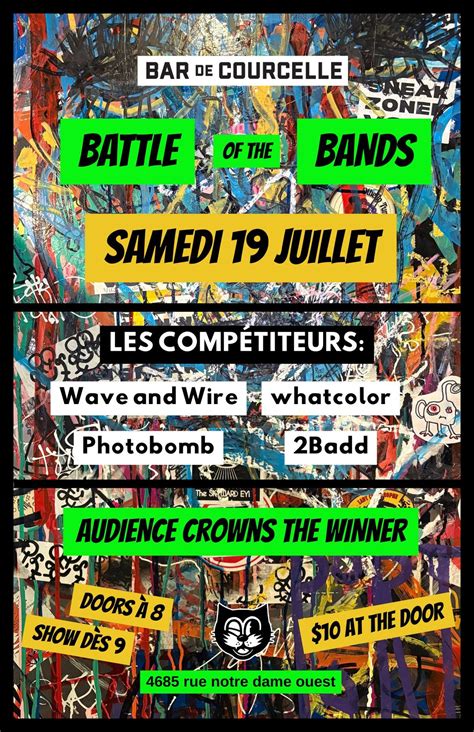 🎸 BATTLE OF THE BANDS 🎸 AU BAR DE COURCELLE, 4685 Notre-Dame Ouest ...