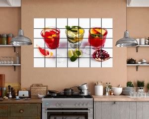 MAA ARTS WORLD Water proof Kitchen wallpaper/Poster for kitchen tiles ...