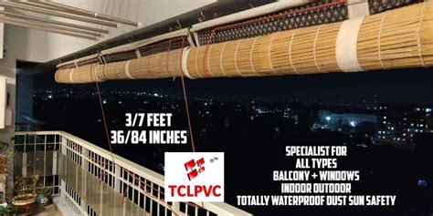 Buy TCLPVC Bamboo Window Blind Curtain, 36 X 84 Inch, Brown, Cordless ...
