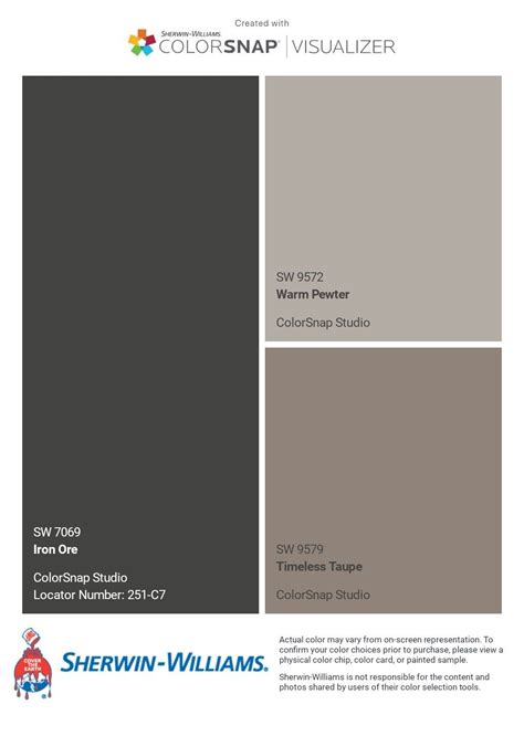 Sherwin-Williams Color Palette for Gray and Brown Exterior House Paint