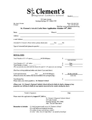 Fillable Online stclementsschool St Clements Arts amp Crafts Show ...