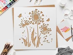 Dandelion Wildflower Stencil for Painting on Wood, Canvas, Paper ...