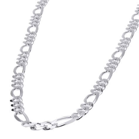 Men's 14K Gold Chain Solid White Gold Figaro Chain FIPS/14WH - ItsHot