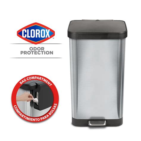 Glad Stainless Steel Step Trash Can with Clorox Odor India | Ubuy