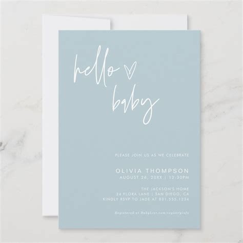 Dusty Blue Baby Shower Invite | Boy Shower Invite | Zazzle
