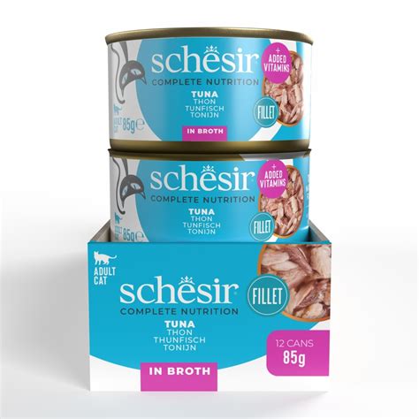 Schesir Complete & Balanced Nutrition Wet Cat Food in Broth Can- Tuna ...