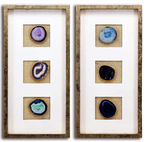 Empire Art Direct Polished Geodes Framed Wall Art - Sky, Obsidian ...