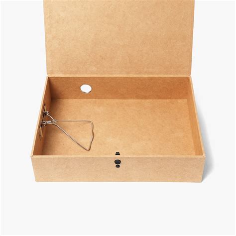 Paperchase Kraft Box File, Button Press Closure, Interior Lock Spring ...