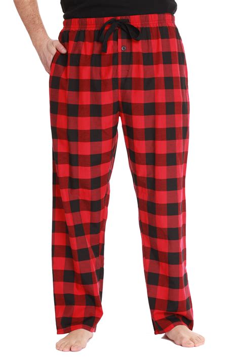 #followme Men's Lounge Pajama Pants with Pockets, Medium (Black Red ...