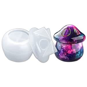 DIY Epoxy Crystal 3D Anniversary Mushroom Jar Storage Box Mold for Soap ...