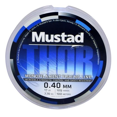 Mustad Thor Monofilament Fishing Line - Sea Blue Mono Line 0.40mm ...
