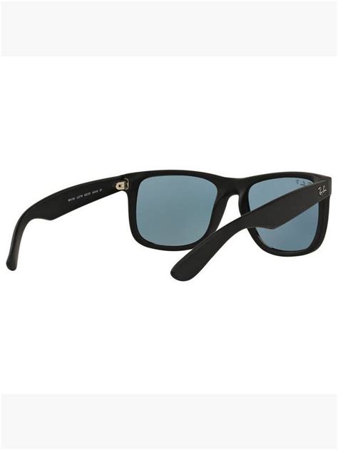 Ray-Ban RB4165 Justin Polarised Wayfarer Sunglasses, Black/Blue