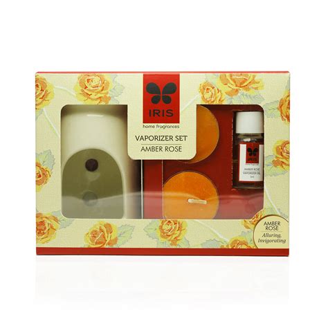 IRIS - Home Fragrance - Amber Rose Vaporizer Set with Two Tea Light ...