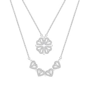 Buy MIAMI Anti Tarnish Stainless Steel American Diamond Heart Necklace ...