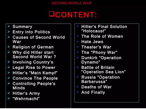 Hitler-The Second World War | PPT
