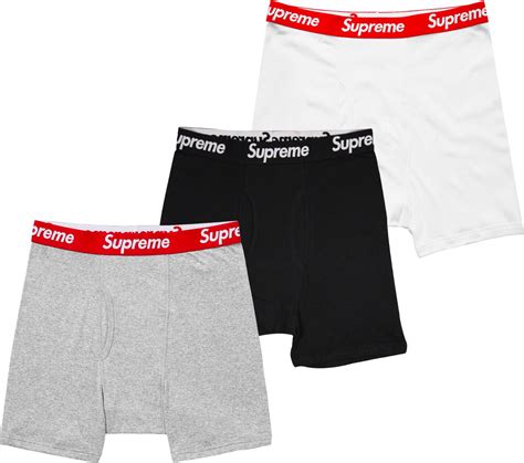 Hanes × Supreme Medium - 3 PACK Supreme Hanes Grey Black White Boxers ...