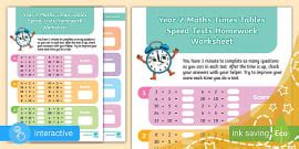 Maths Times Tables Speed Test Activity Sheets (Ages 6 - 7)