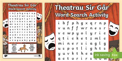 Theatrau Sir Gar Word Search Activity - Primary Resources