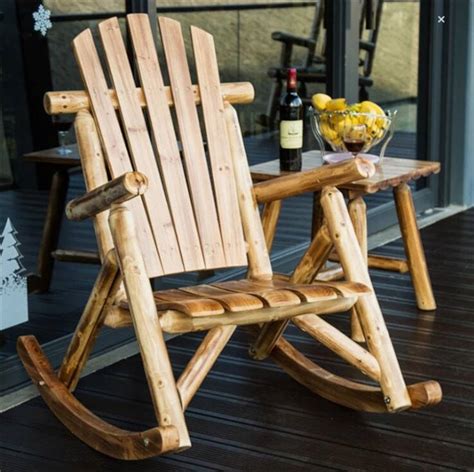 Outdoor Furniture Wooden Rocking Chair Rustic American Country | Etsy