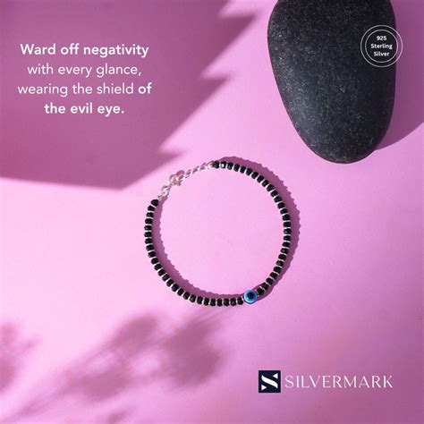 Evil Eye Black Bead Bracelet – silvermark